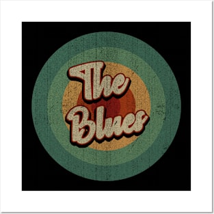 Circle Retro Vintage The Blues Posters and Art